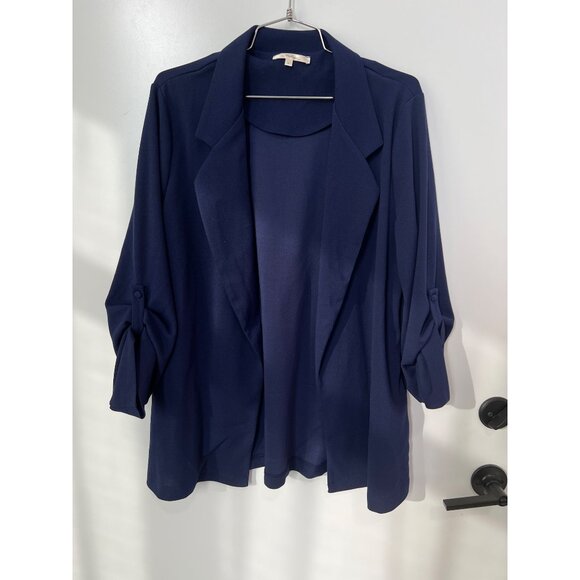 Andree by Unit Open Front Blazer Jacket Womens Large Navy Career Business Casual - Picture 3 of 7